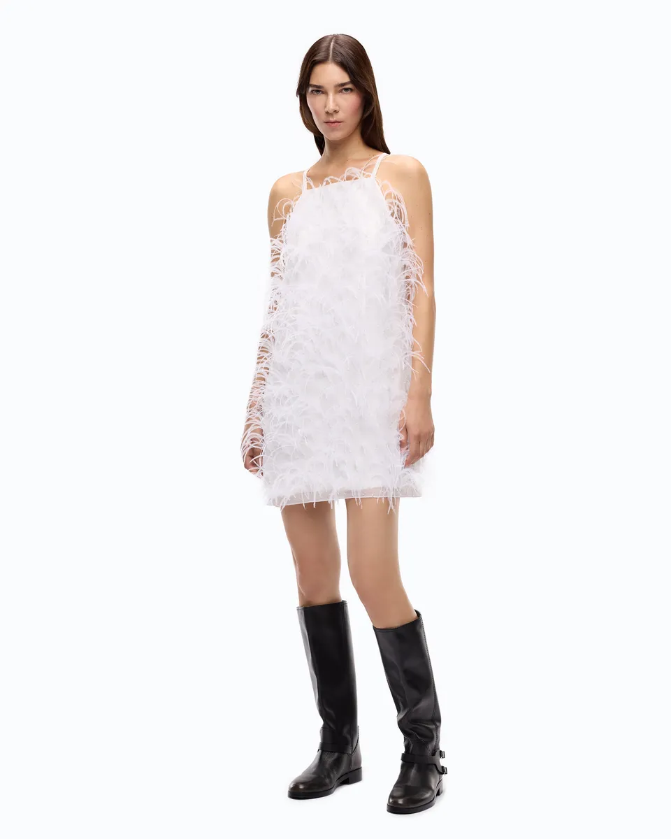 Pinko Piripicchio Dress sukienka koktajlowa piórka