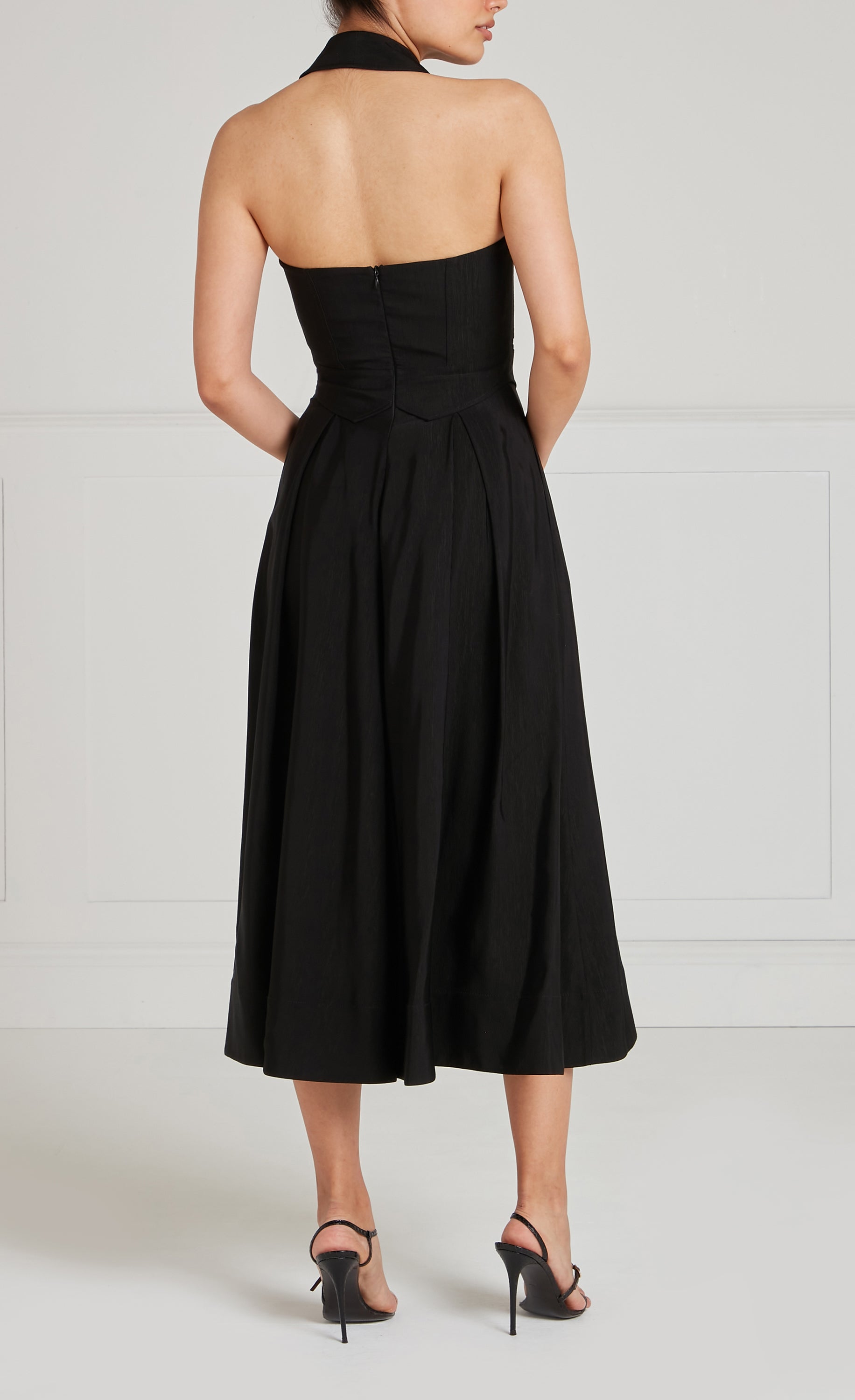 Temperley London Elodie sukienka koktajlowa czarna midi
