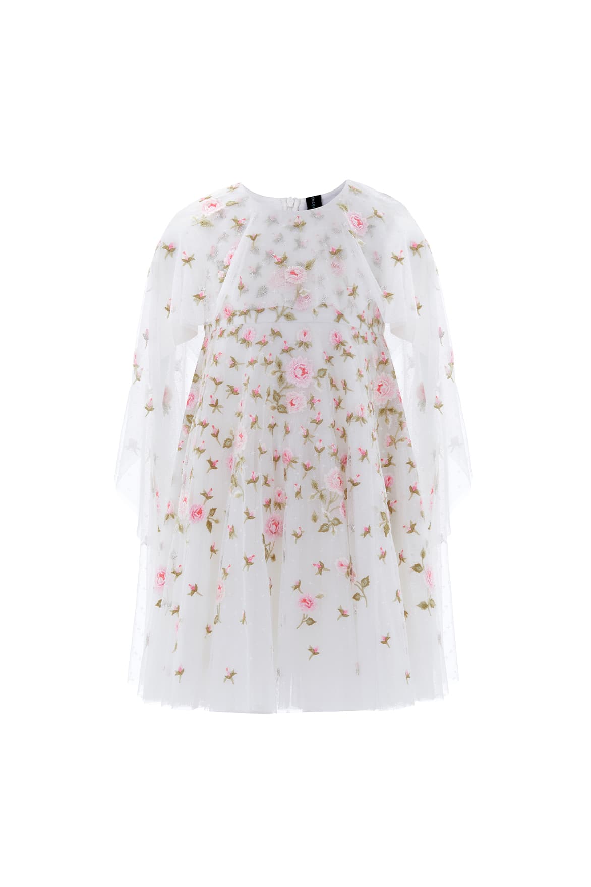 Needle & Thread Rose Bloom Cape Kids Dress sukienka biała peleryna