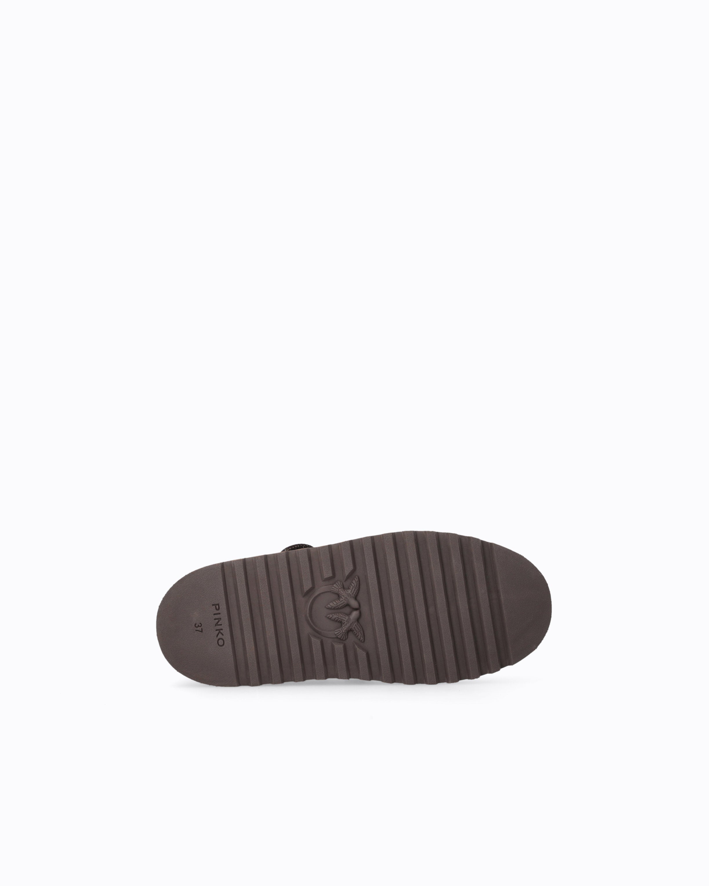 Pinko Martina 01 botki zamszowe brązowe futro 11 cm