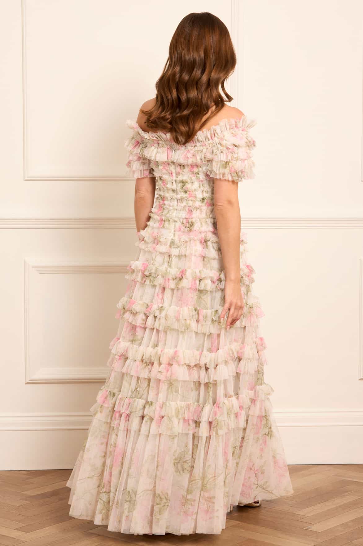 Needle & Thread Rose Lisette Off-Shoulder sukienka wieczorowa Multi tiulowa