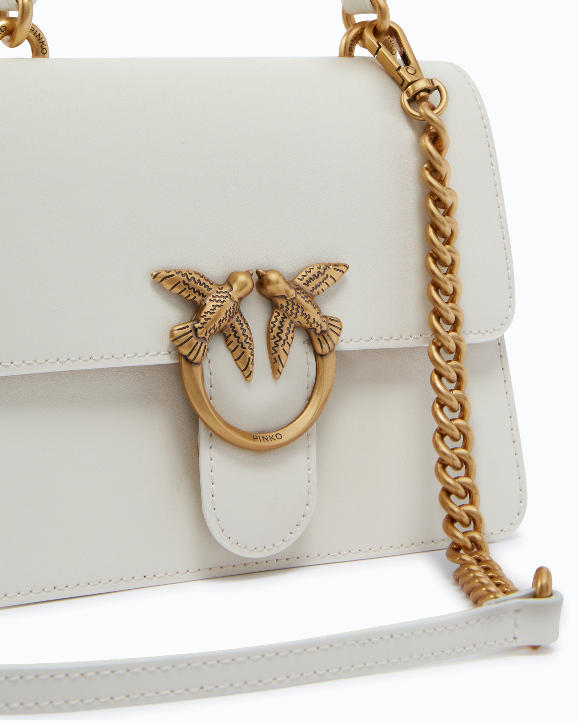 Pinko Mini Love Bag One Top Handle Light Simply torebka biała