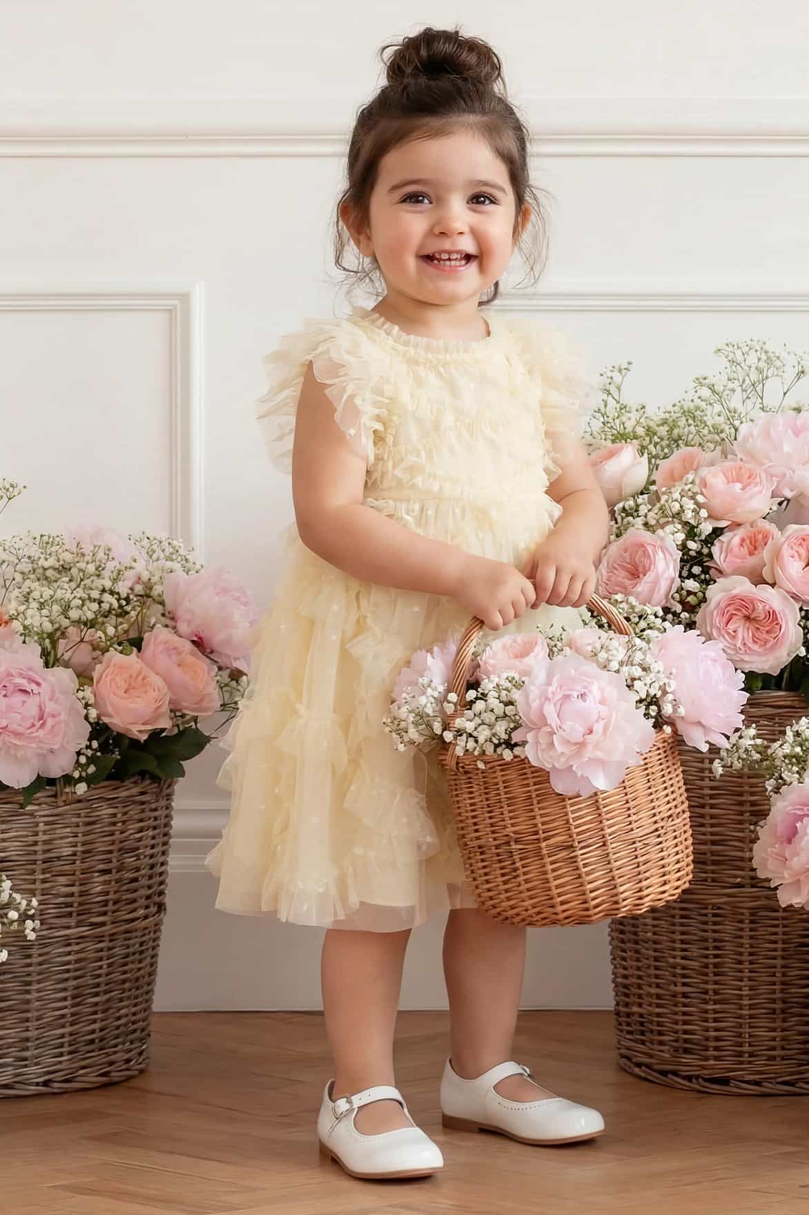 Needle & Thread Genevieve Baby Dress sukienka żółta 2-częściowa