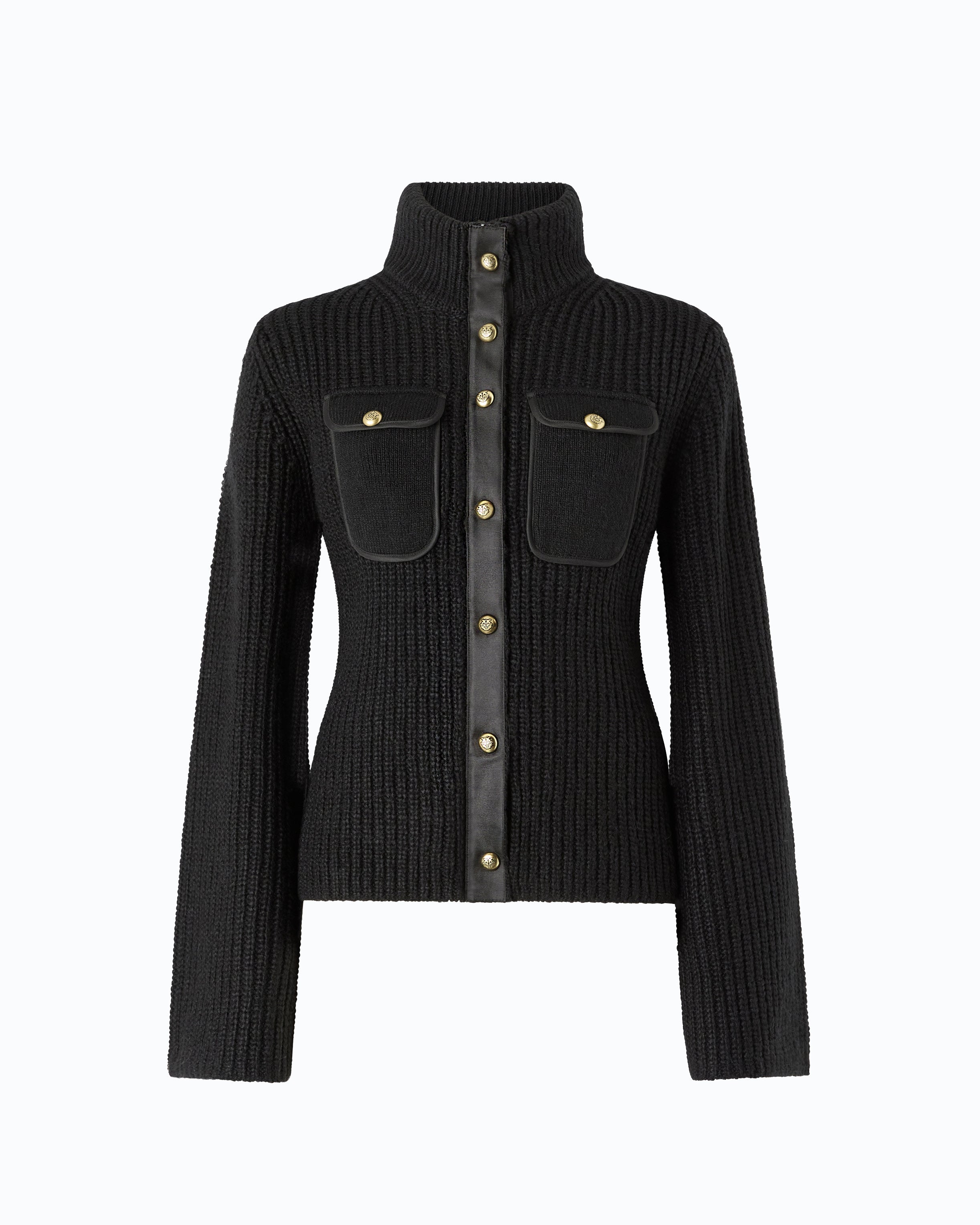 Pinko Pispiglio Cardigan kardigan czarny wełna alpaka