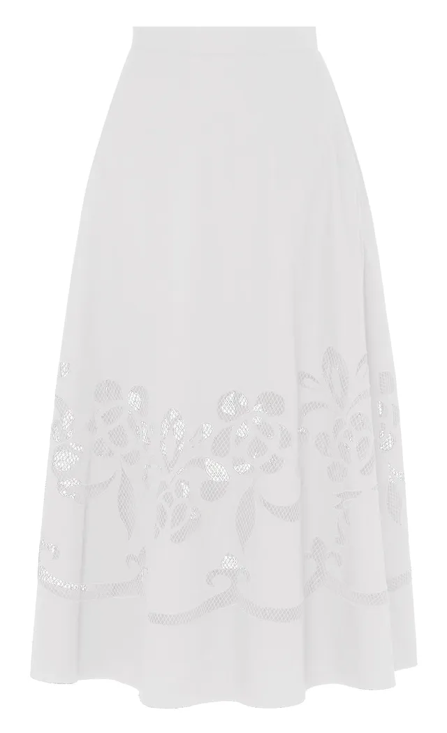 Temperley London Nelle spódnica midi biała bawełna
