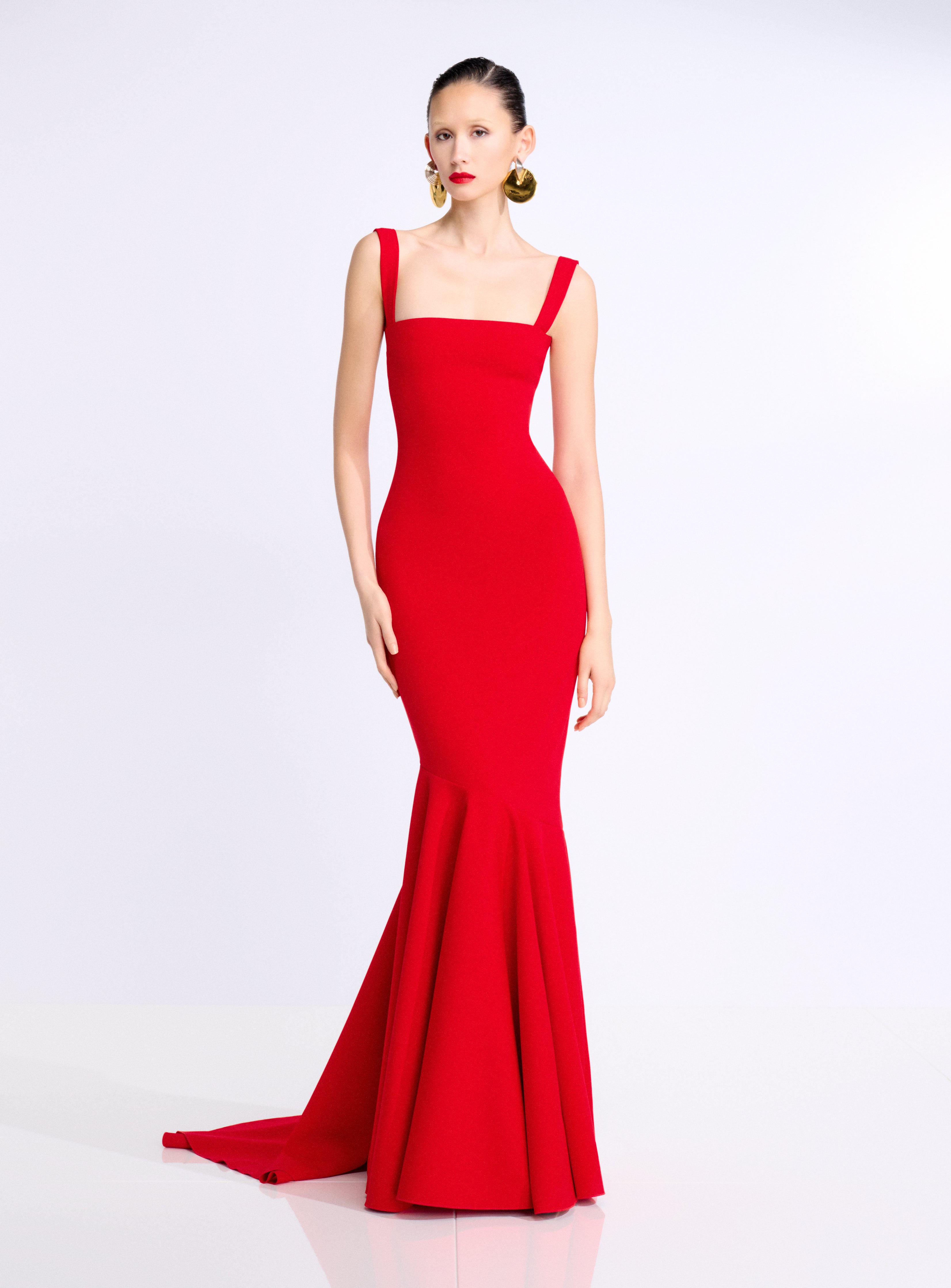 Solace London Lottie sukienka maxi czerwona długa