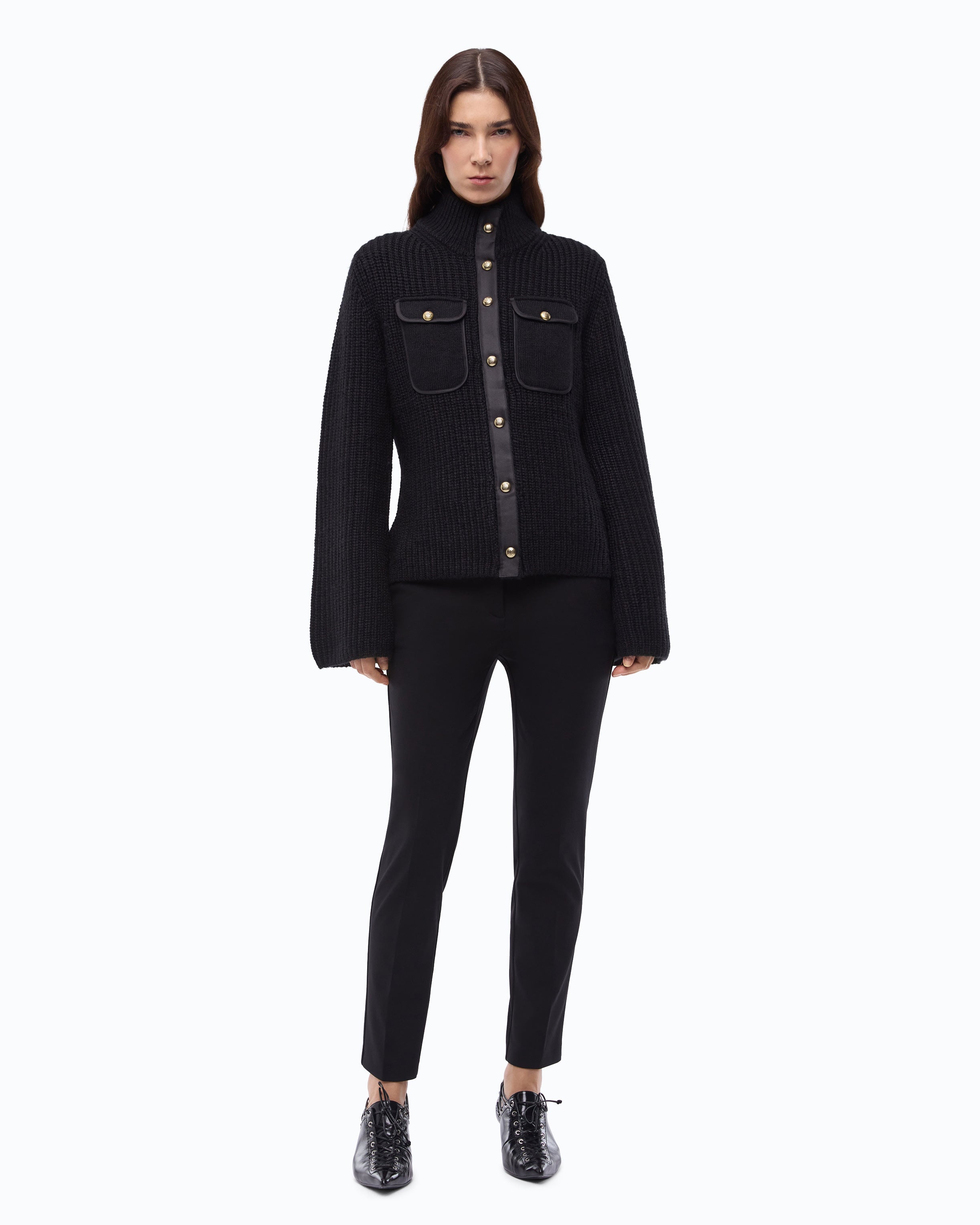 Pinko Pispiglio Cardigan kardigan czarny wełna alpaka