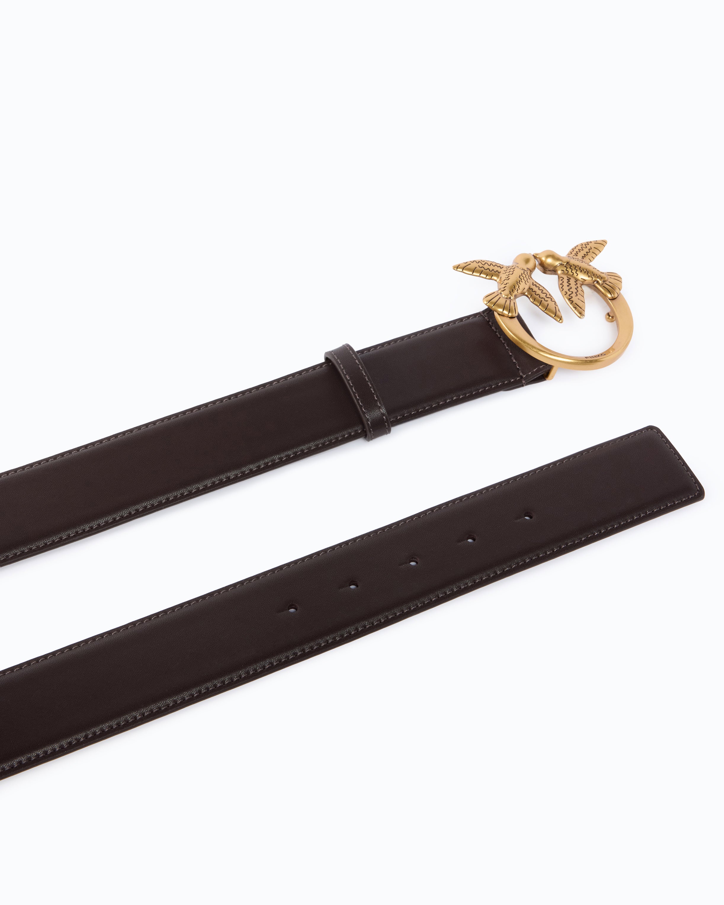 Pinko Love Birds High Leather Belt 4cm pasek skórzany