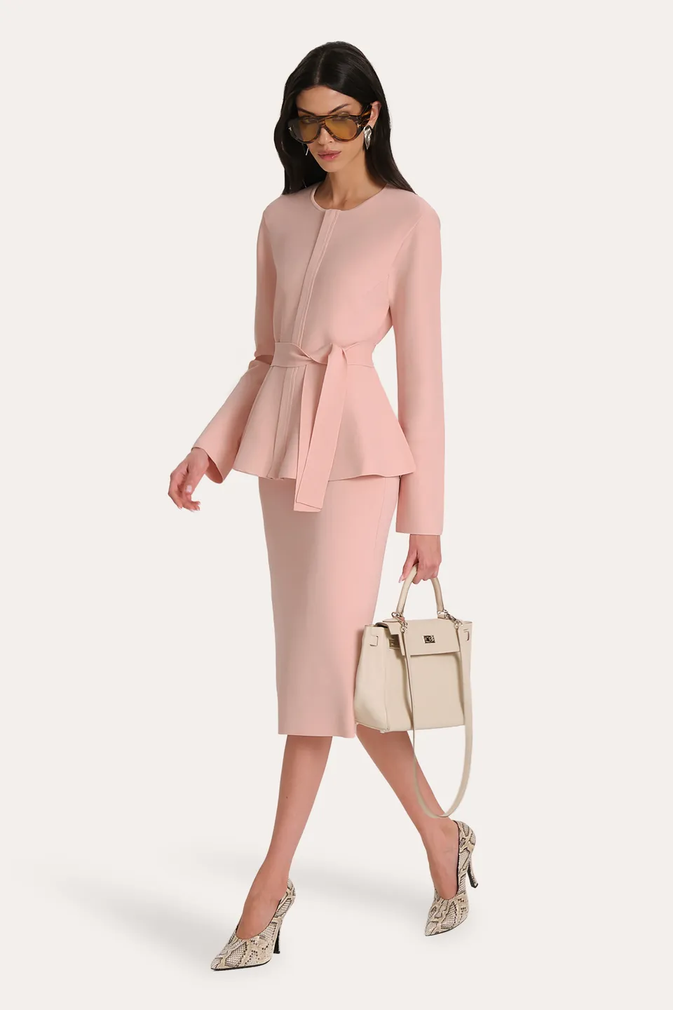 Elie Tahari Blair E85YJ106 top peplum różowy