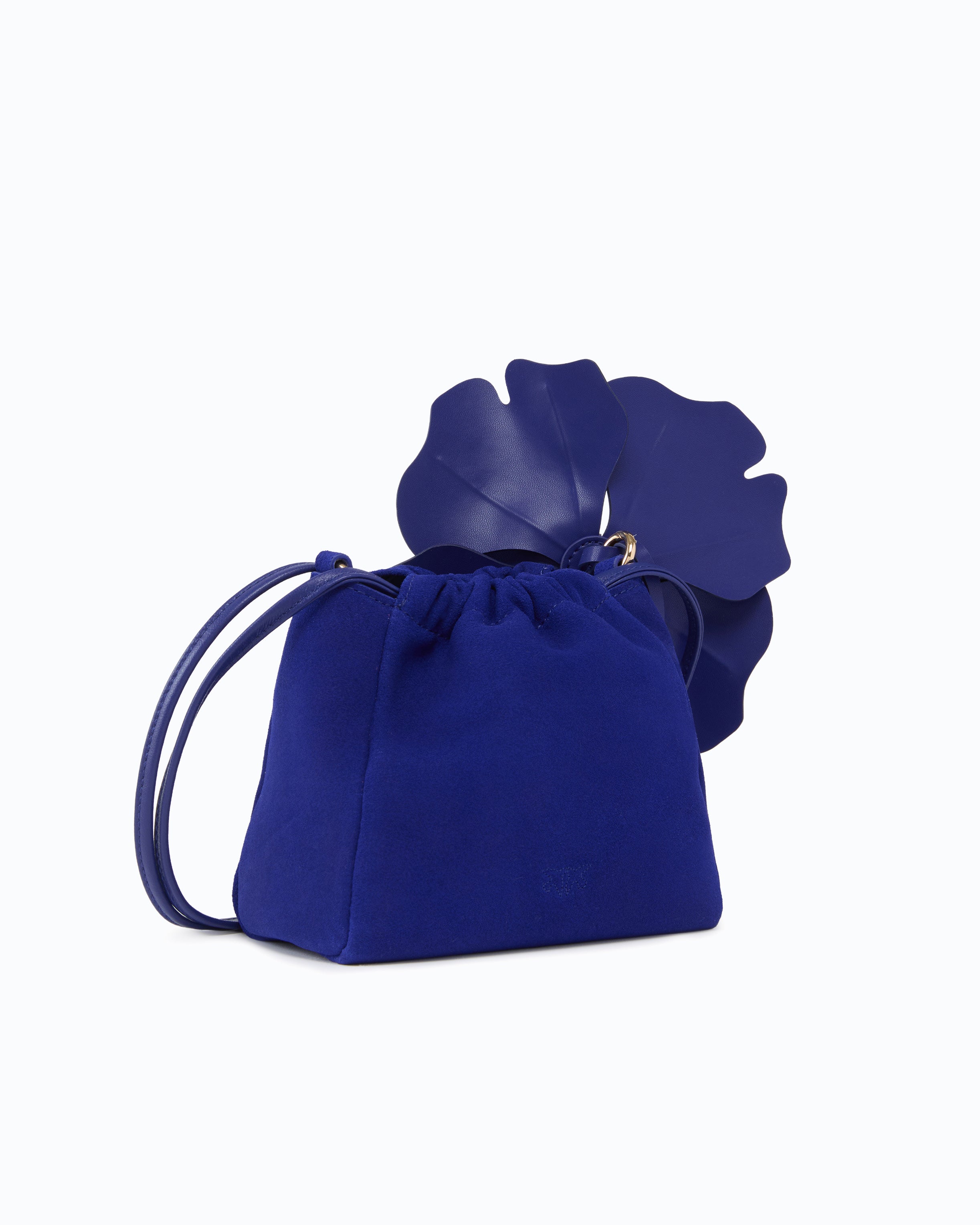 Pinko Pouch Flower torebka zamszowa kubełek