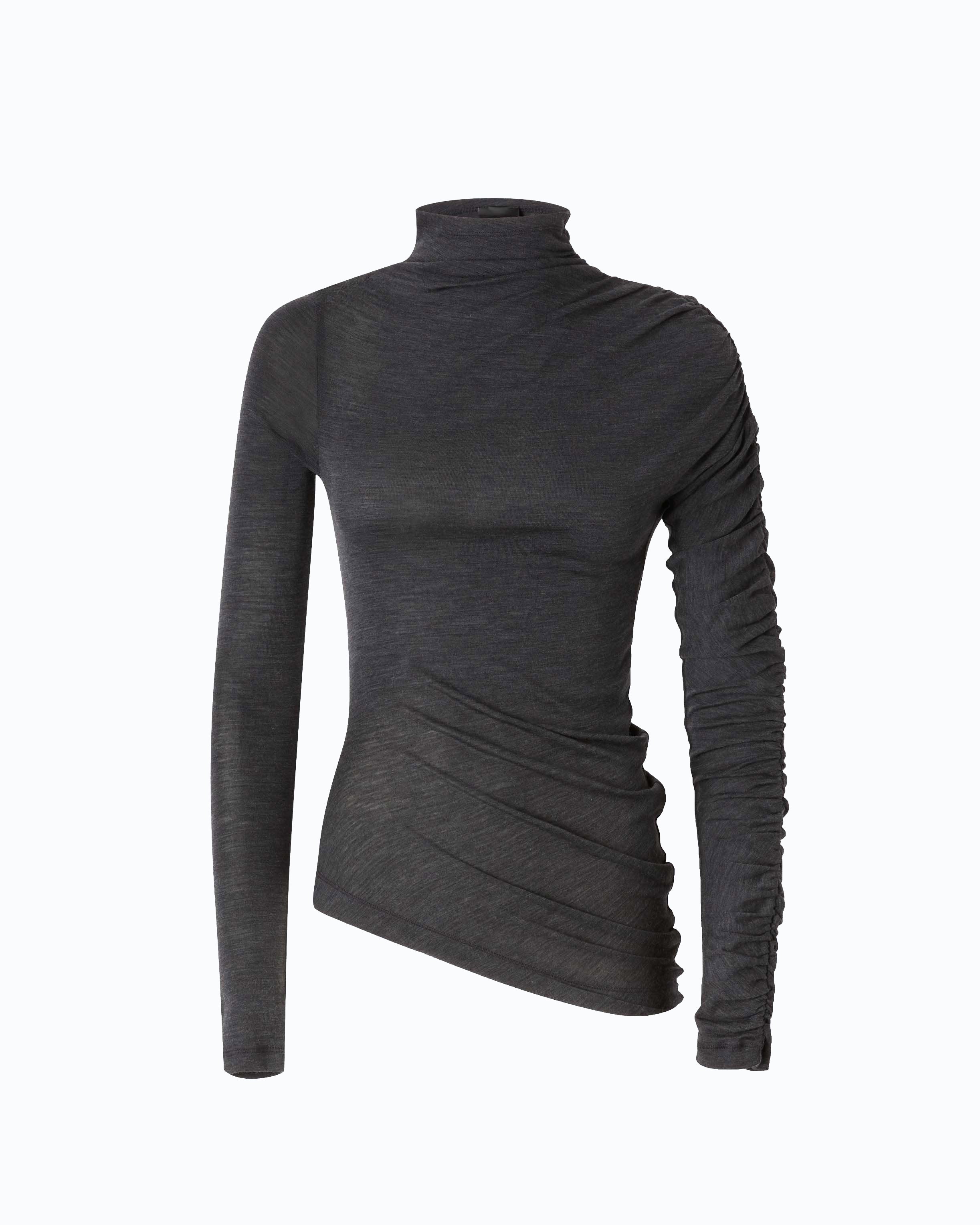 Pinko Loto sweter golf szary asymetryczny