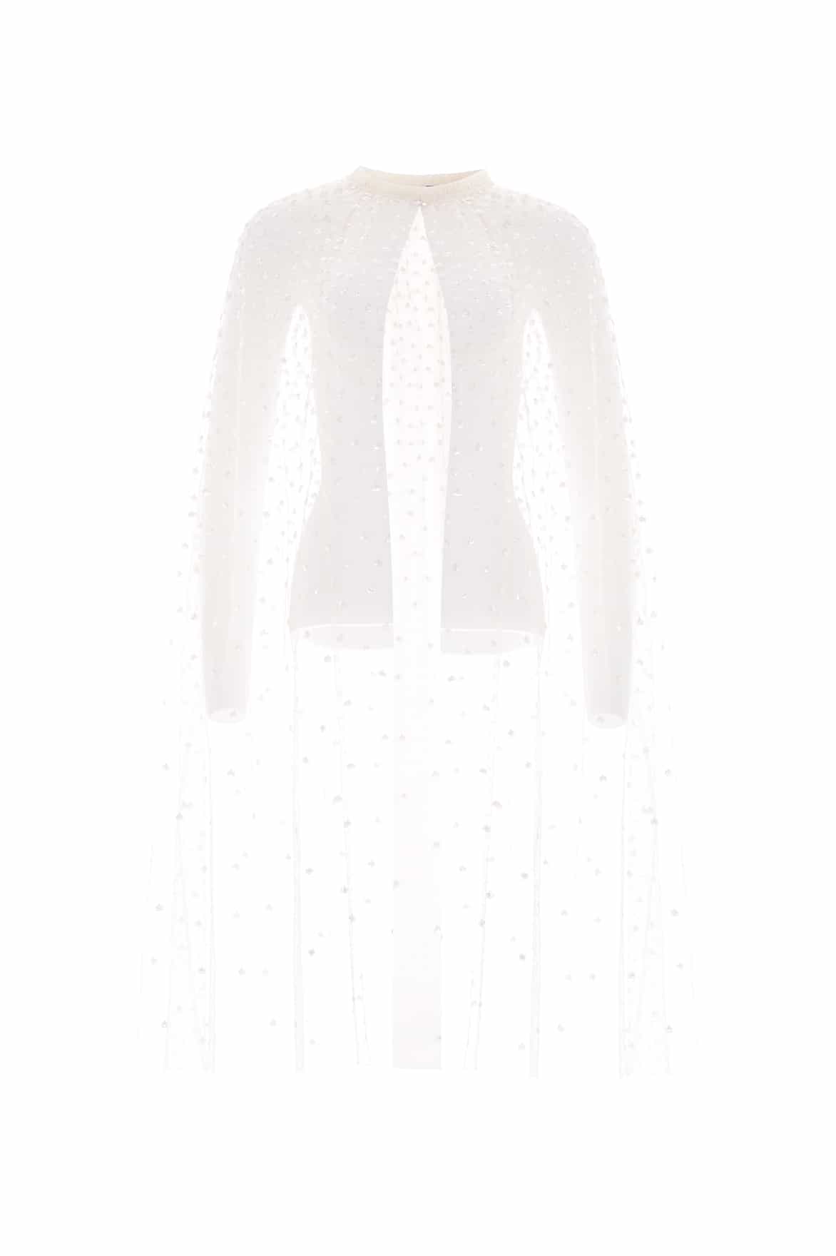 Needle & Thread Sequin Cascade Midaxi Open Cape kremowa