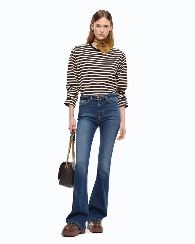Pinko Mirtilla Quiet Is The New Punk sweter w paski