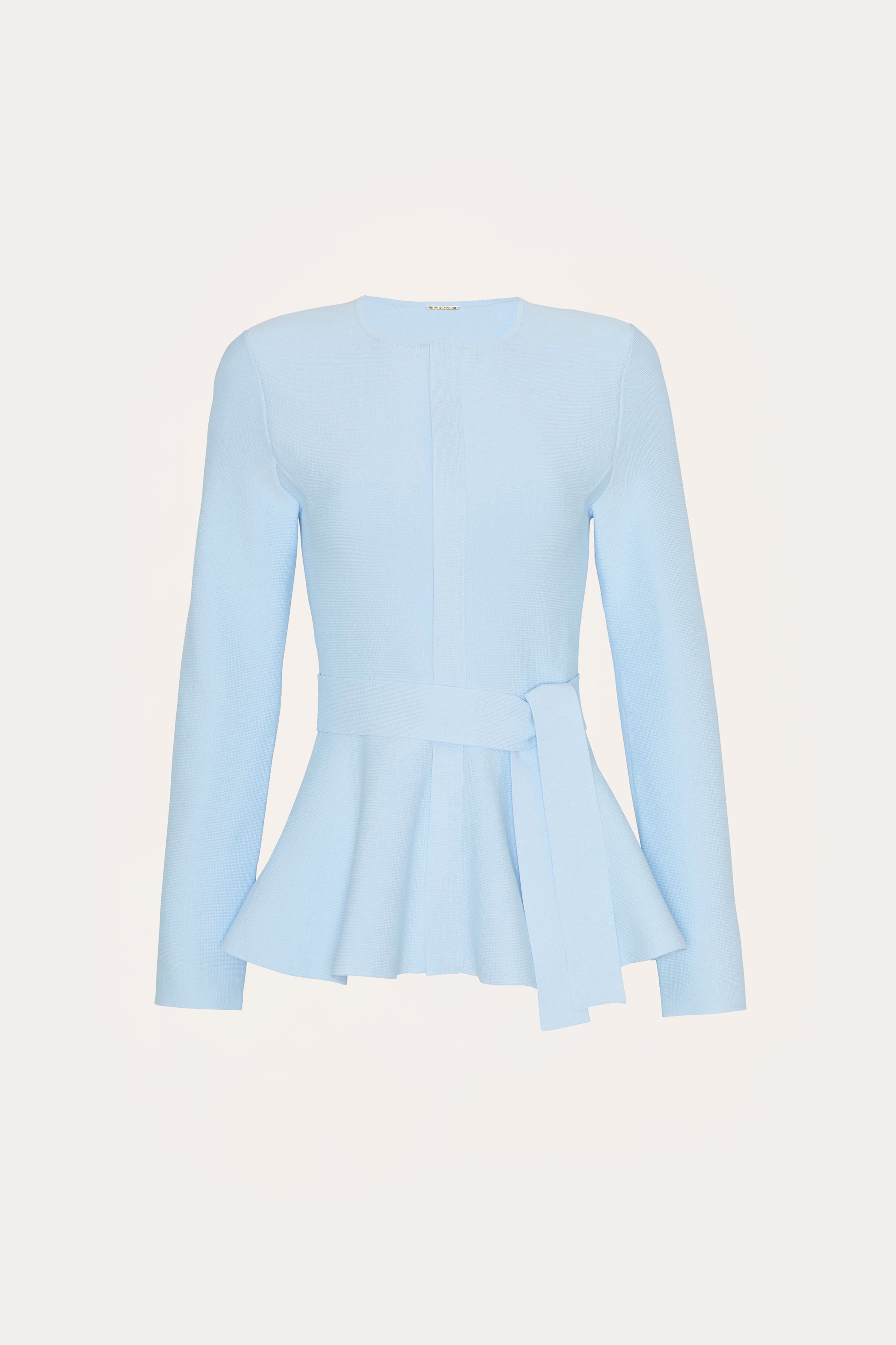 Elie Tahari Blair Milano Sculpt top peplum Ice Blue