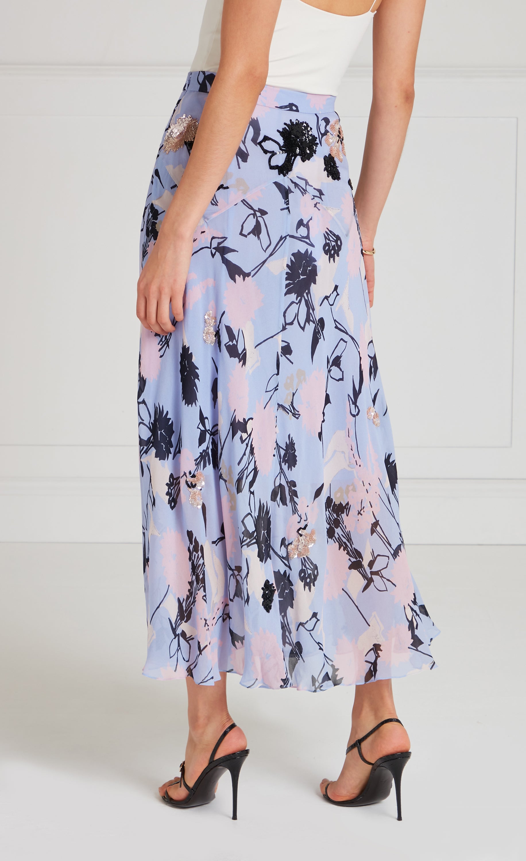 Temperley London Maisie spódnica lawendowa midi