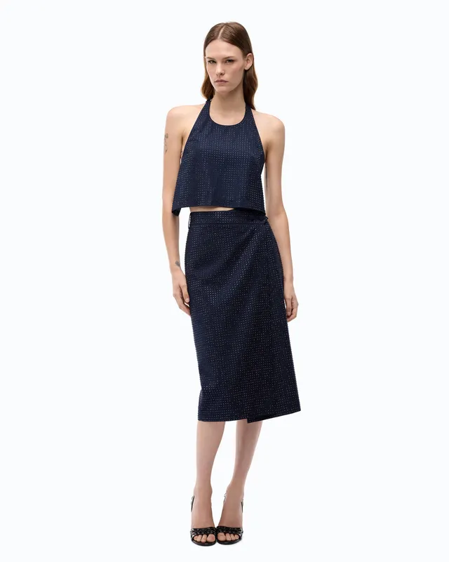 Pinko Bentivoglio Skirt spódnica niebieska midi
