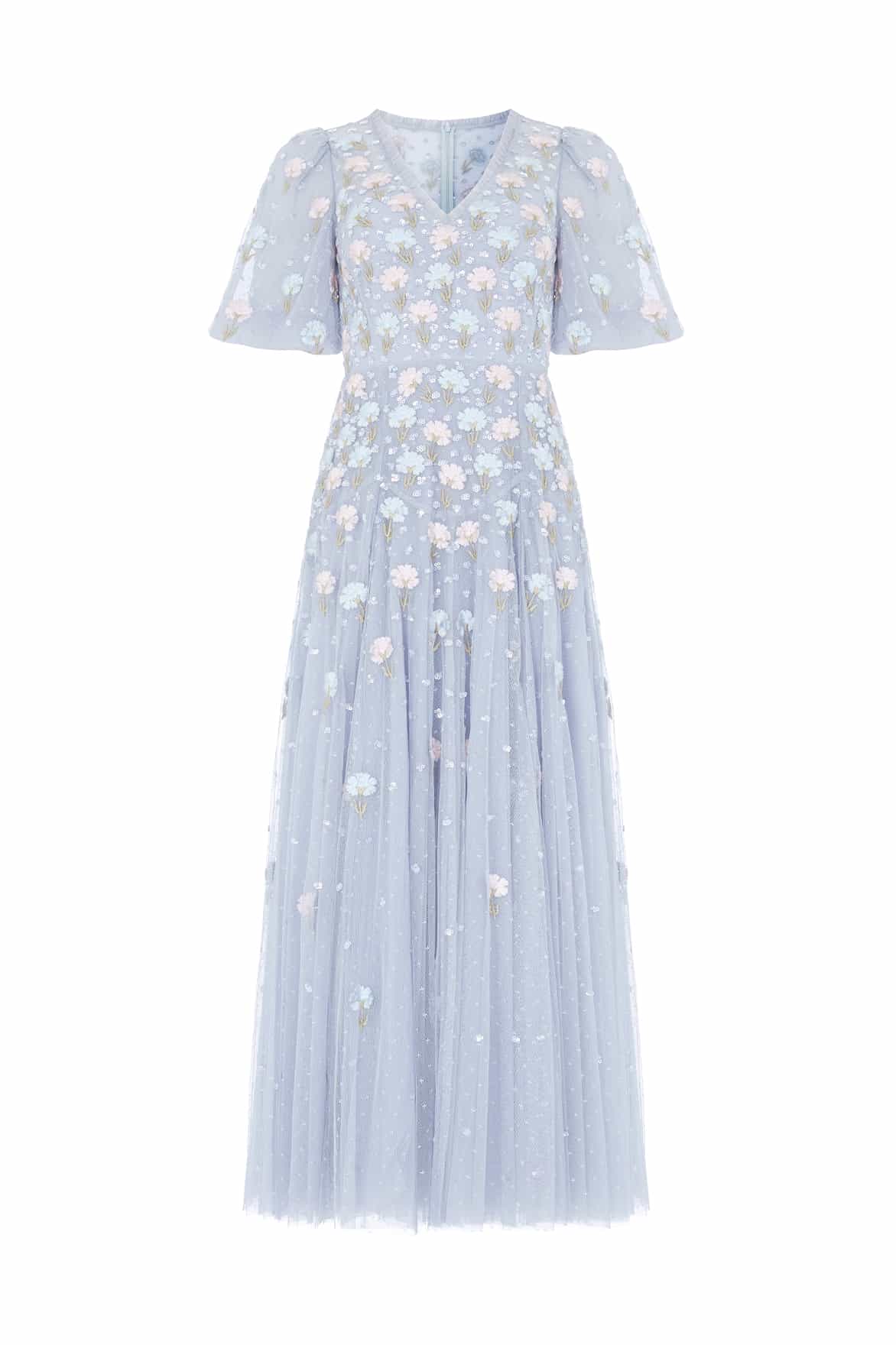 Needle & Thread Dandelion Ditsy Ankle Gown sukienka niebieska