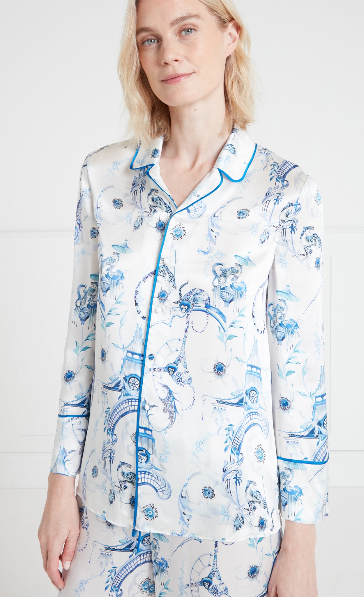 Temperley London Aphrodite góra piżamy jedwabna Euphoria