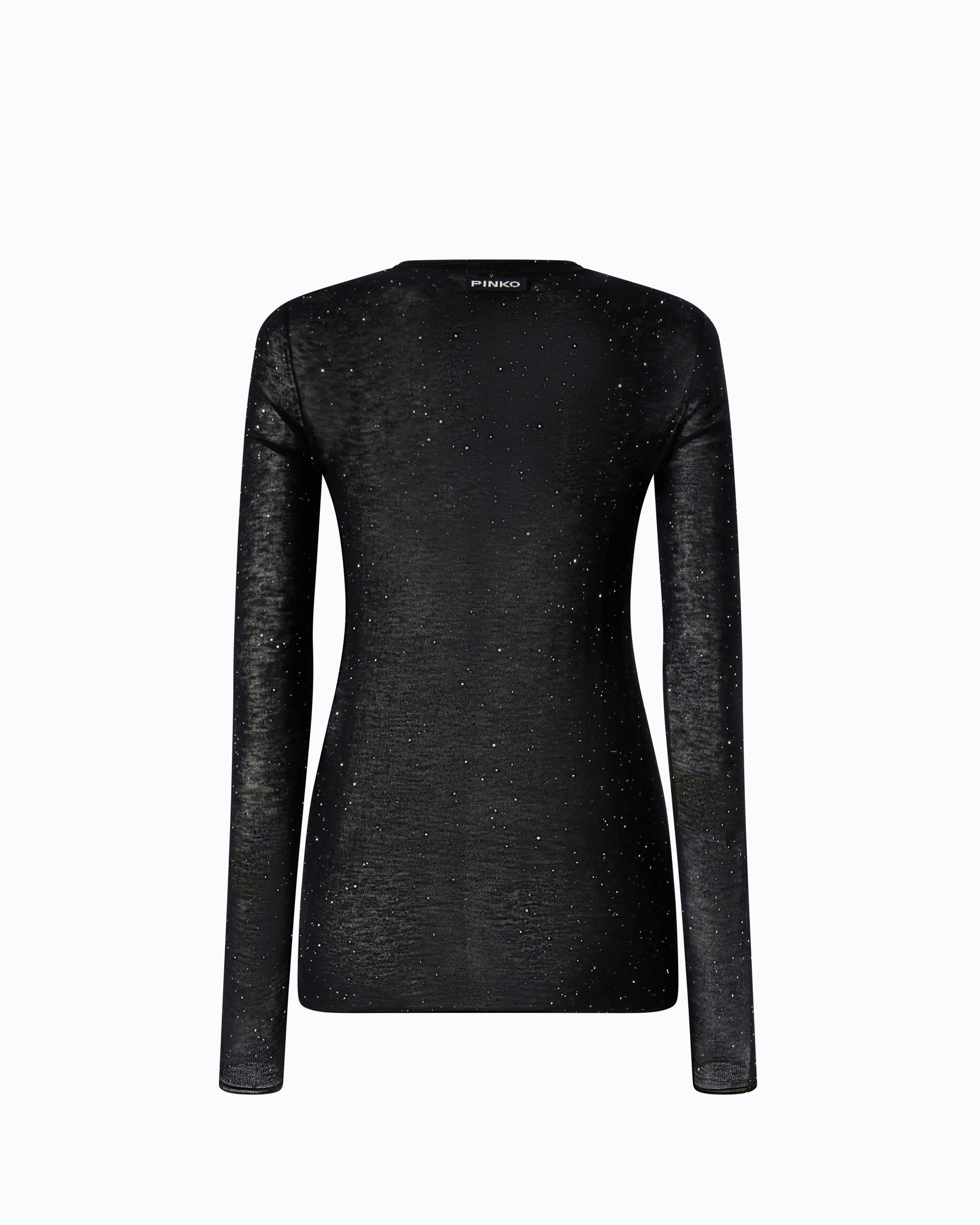 Pinko Pico Sweater sweter cekiny okrągły dekolt