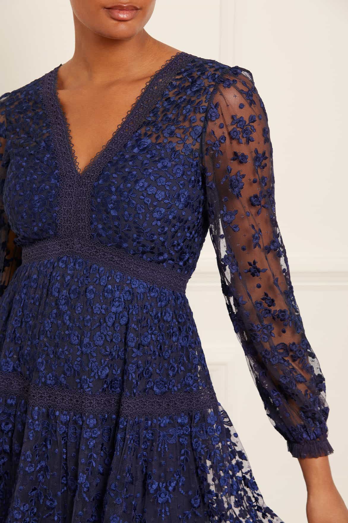 Needle & Thread Celestia Ribbon Ankle Gown sukienka niebieska