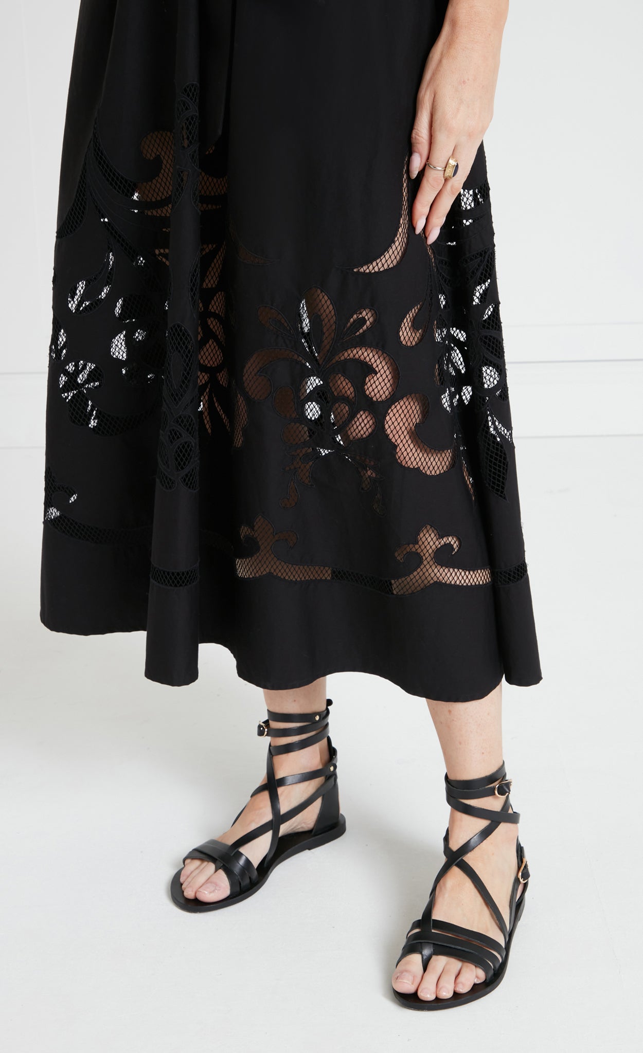 Temperley London Nelle Dress sukienka czarna koktajlowa