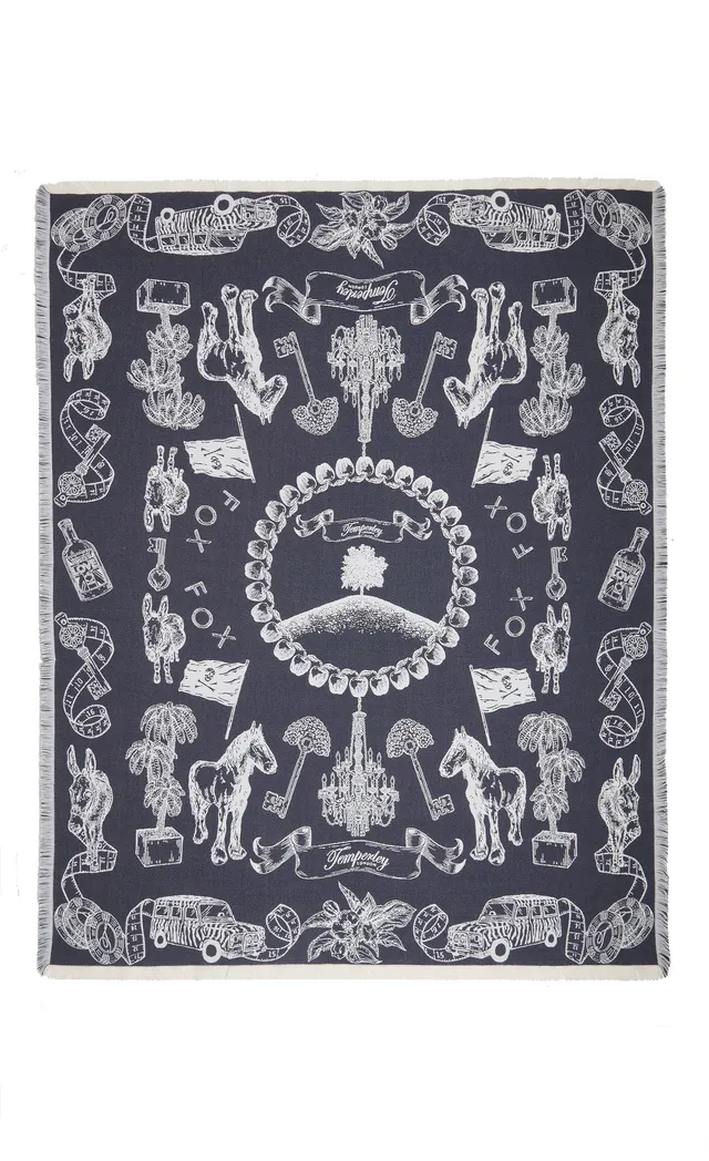 Temperley London Anniversary Shawl szal Twilight wełna i jedwab