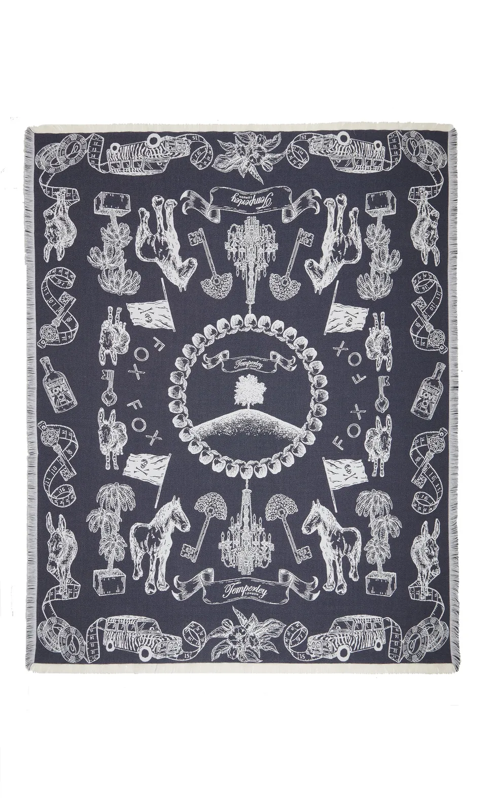 Temperley London Anniversary Shawl szal Twilight wełna i jedwab