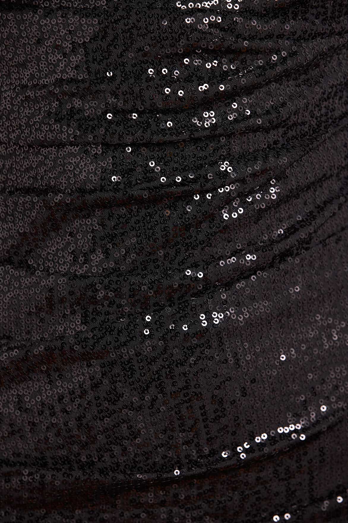 Needle & Thread Josephine Long Sleeve Micro Mini Dress sukienka czarna