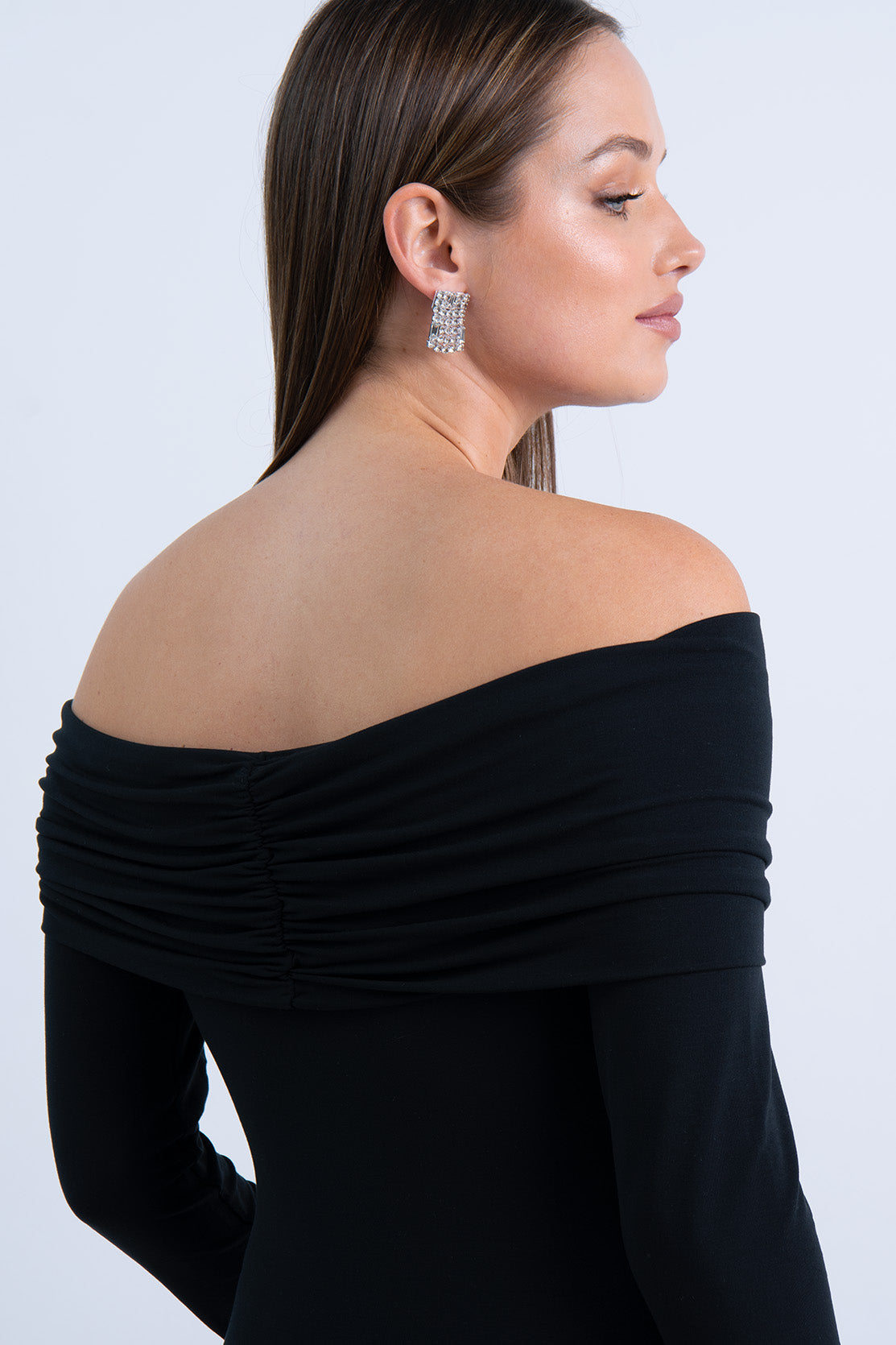 Nudyess Wish top Black modal odkryte ramiona